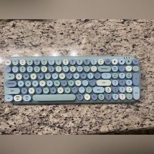 Blue typewriter keyboard